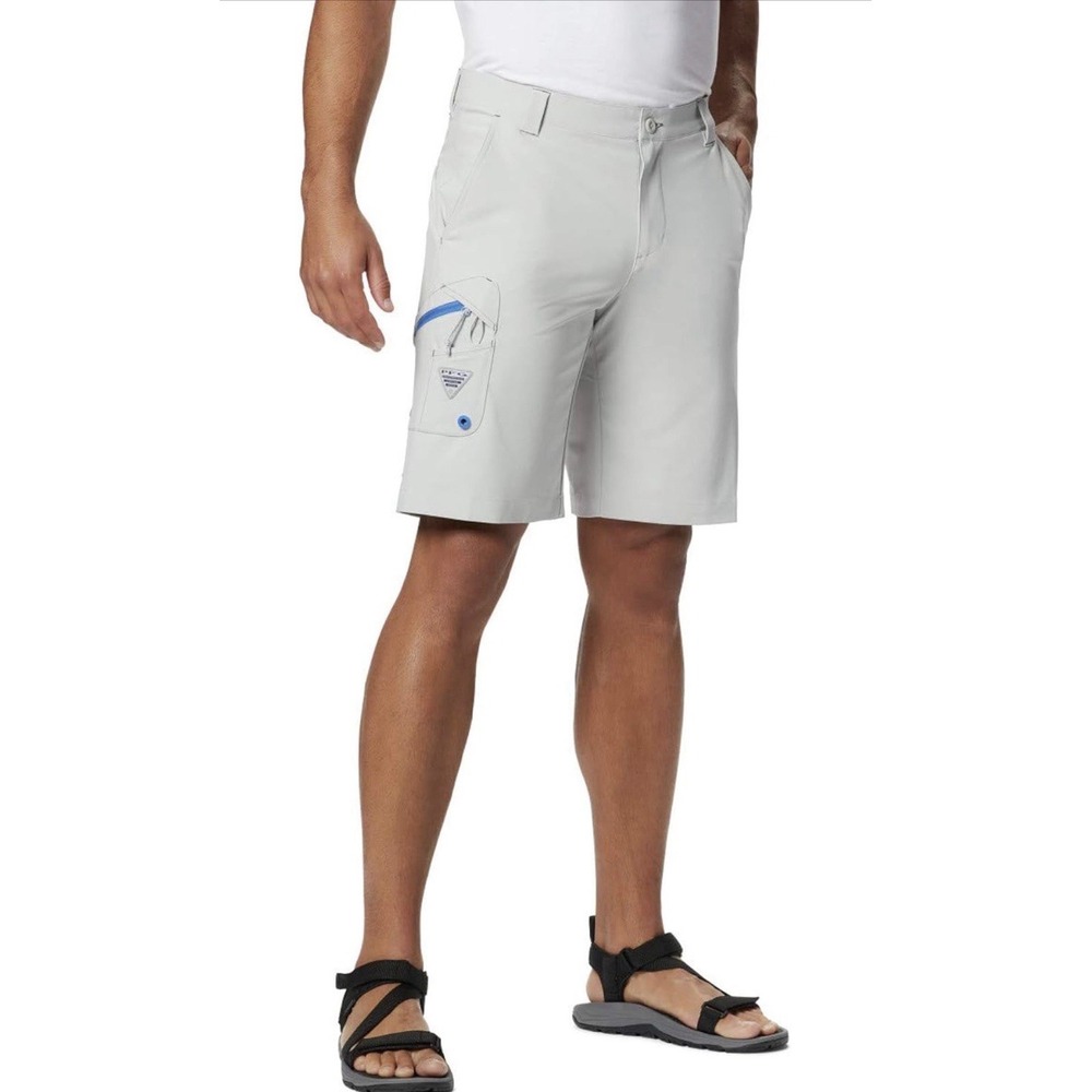 Columbia Terminal Tackle Shorts, Gray, Mens 32 Omni Shield Fishing